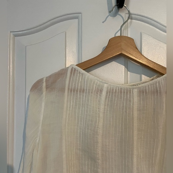 Alice + Olivia | Ivory Peasant Top XS Boho Cottage Core Quiet Luxury Festival - Picture 4 of 14